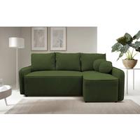 Ecksofa Fancy Grün 209x143 cm - Schwarz/Grün, Design, Textil (209/143cm) - MID.YOU