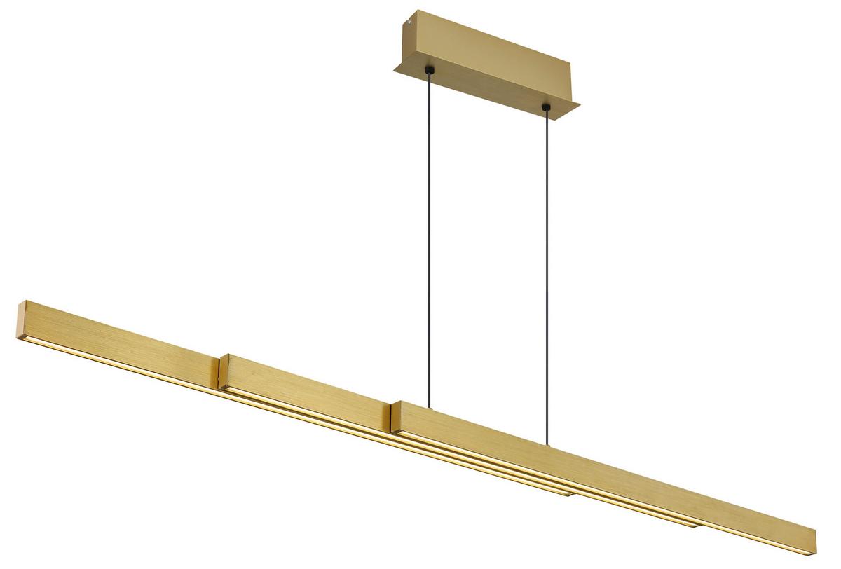 Hochvoltleuchte ca. 150x7,5x150 cm, 230V - Messingfarben/Opal, Design, Kunststoff/Metall (150/7,5/150cm) - Globo