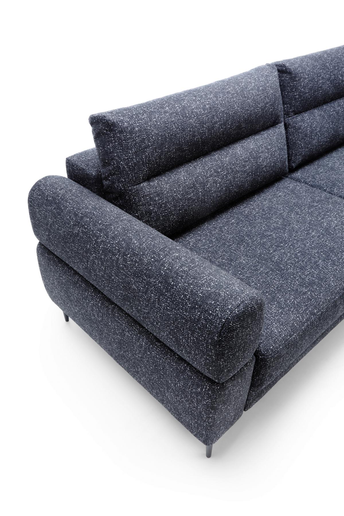 Schlafsofa Nordic Blau B: 102cm - Blau/Schwarz, Basics, Textil (232/94/102cm) - Livetastic
