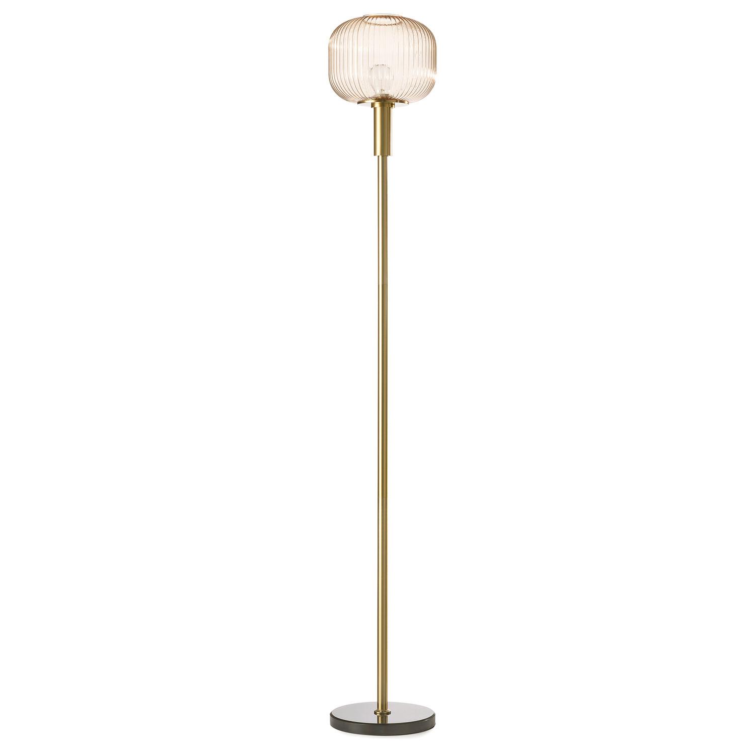 Stehleuchte Doroty Bernsteinfarben Shara L: 24 cm - Bernsteinfarben/Sahara, KONVENTIONELL, Glas/Kunststoff (24/24/162cm)