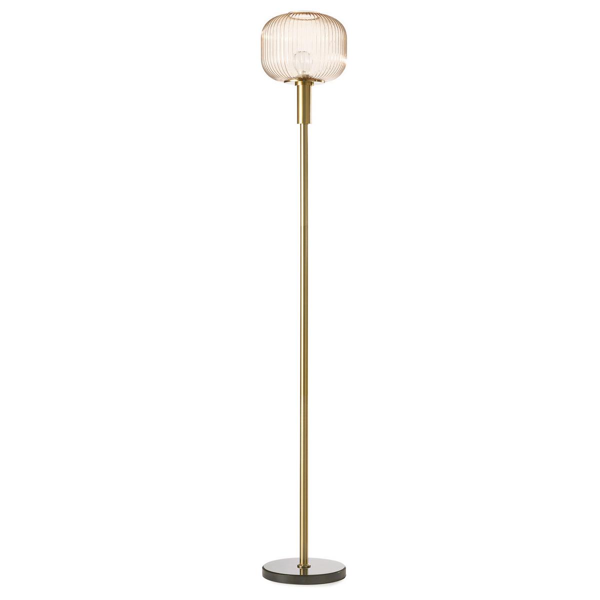 Stehleuchte Doroty Bernsteinfarben Shara L: 24 cm - Bernsteinfarben/Sahara, KONVENTIONELL, Glas/Kunststoff (24/24/162cm)