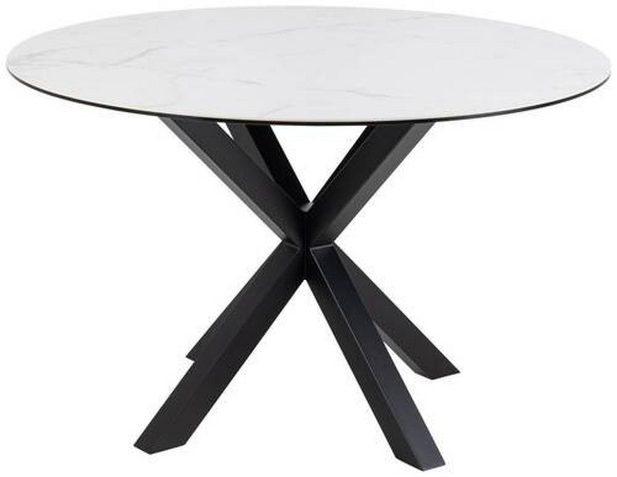 Esstisch Heaven 119x75,5cm Schwarz/weiß - Schwarz/Weiß, Trend, Keramik/Metall (119/75,5cm) - MID.YOU