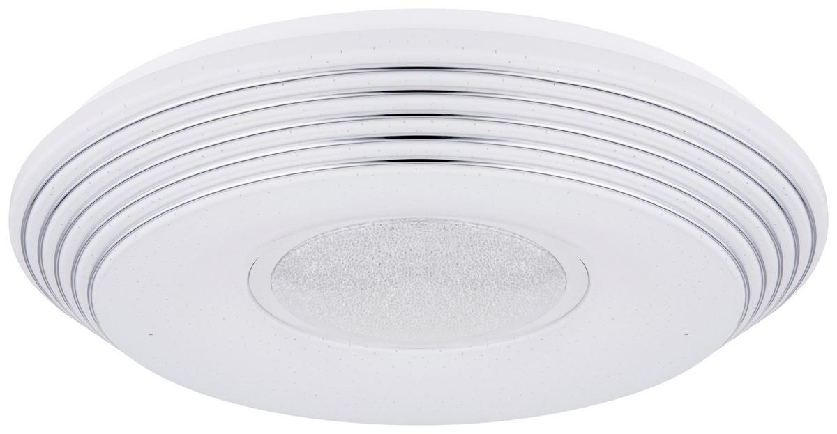 LED-Deckleuchte Pillo Ø 50 cm mit Fernbedienung - Klar/Weiß, Basics, Kunststoff/Metall (50/8,5cm) - Globo