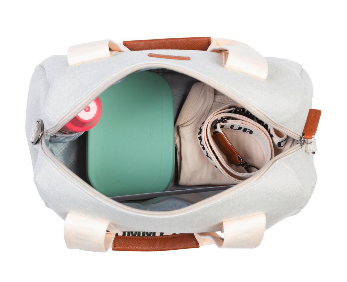 Wickeltasche Mommy Club Creme/Weiß, B: 38 cm - Creme/Weiß, KONVENTIONELL, Kunststoff/Textil (38/21/27cm) - Childhome