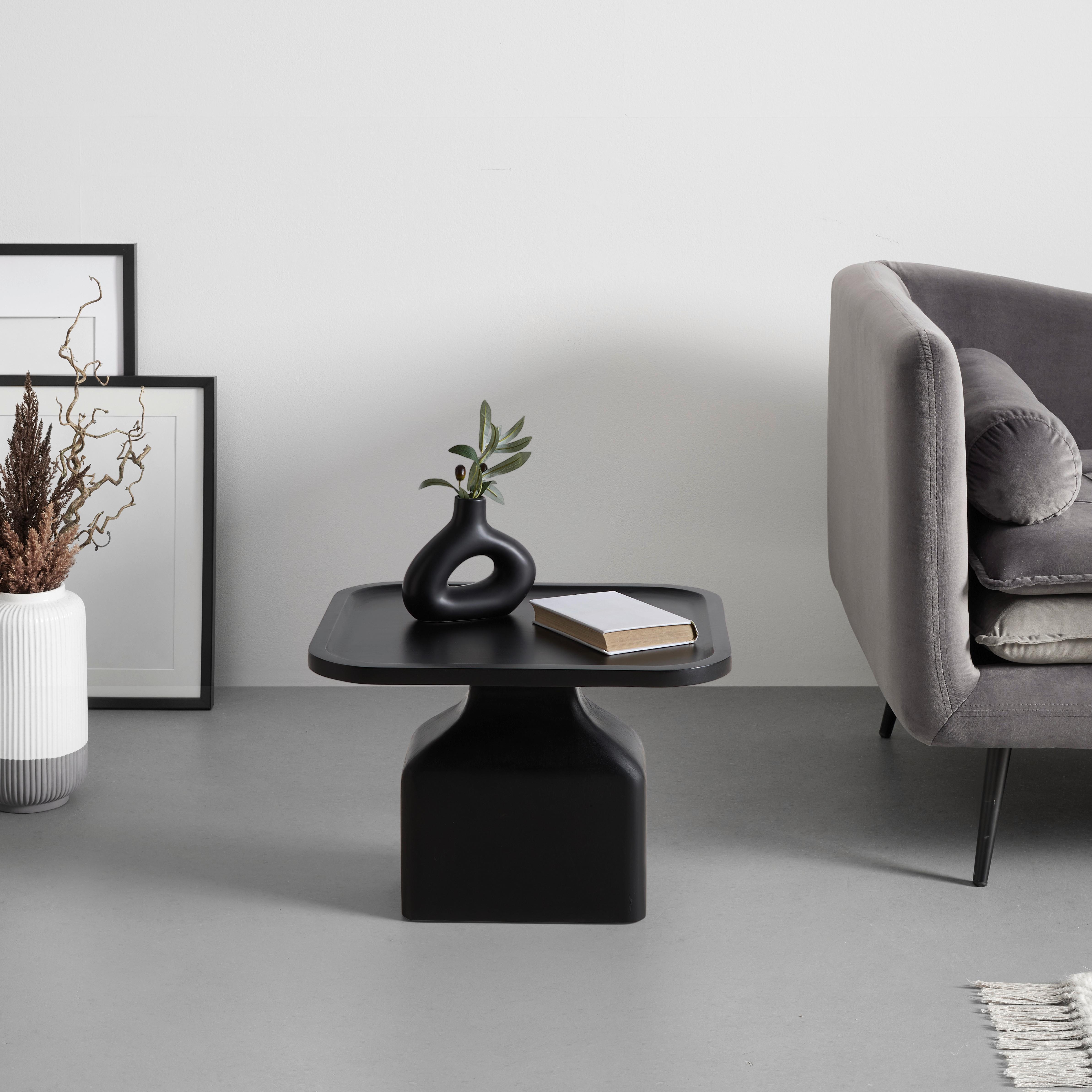 Odkládací stolek Noir, š: 50cm - černá, Moderní, dřevo (50/35/45cm) - Premium Living