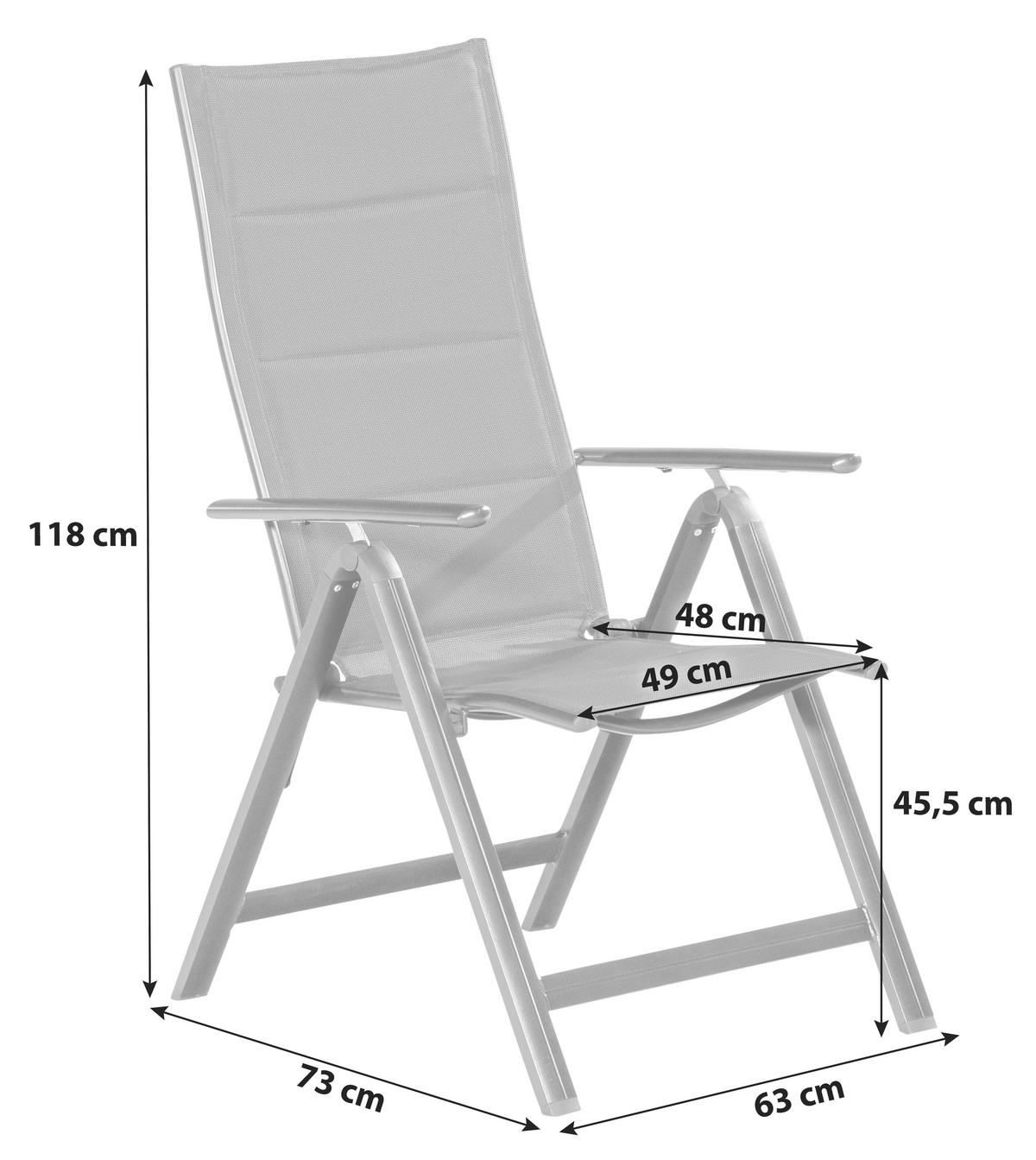 Gartenmöbel Set 7-Tlg. Florenz aus Aluminium - Dunkelgrau/Graphitfarben, KONVENTIONELL, Glas/Textil - Gardenson