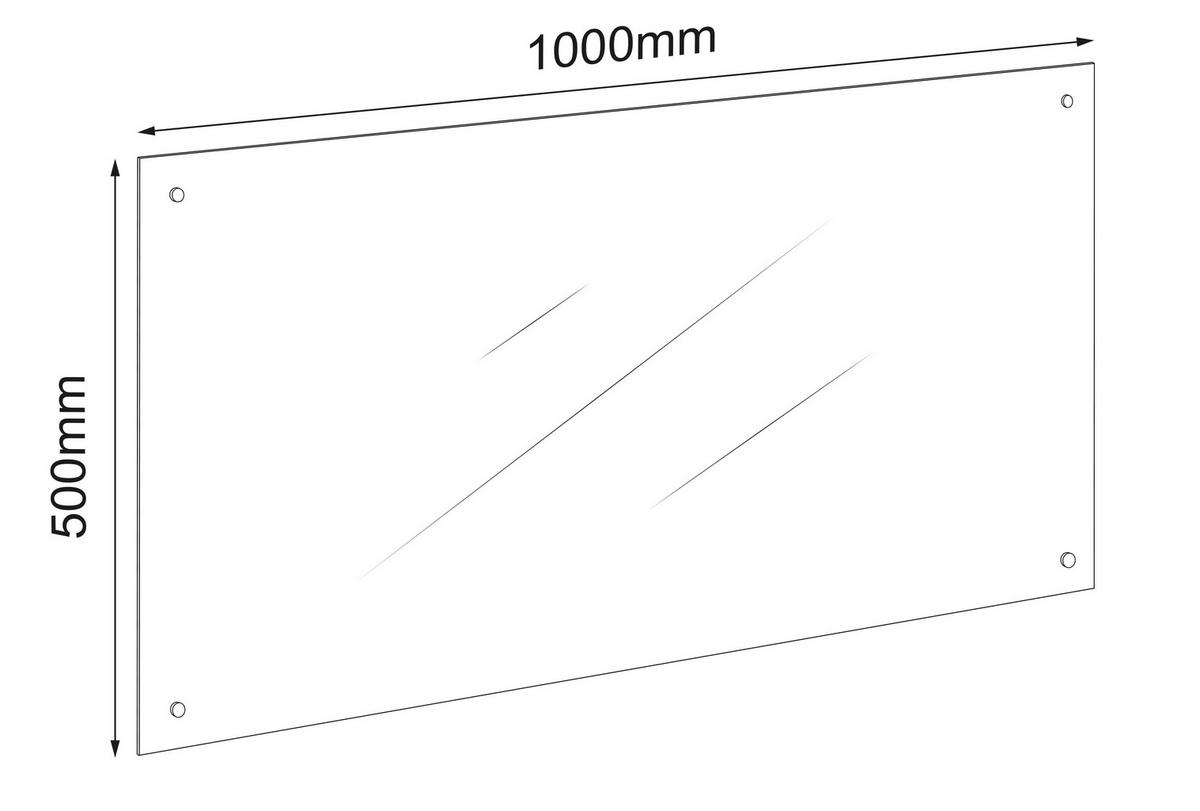 KÜCHENRÜCKWAND Mattglas B: 100cm - Transparent, Trend, Glas (100/50cm) - MID.YOU