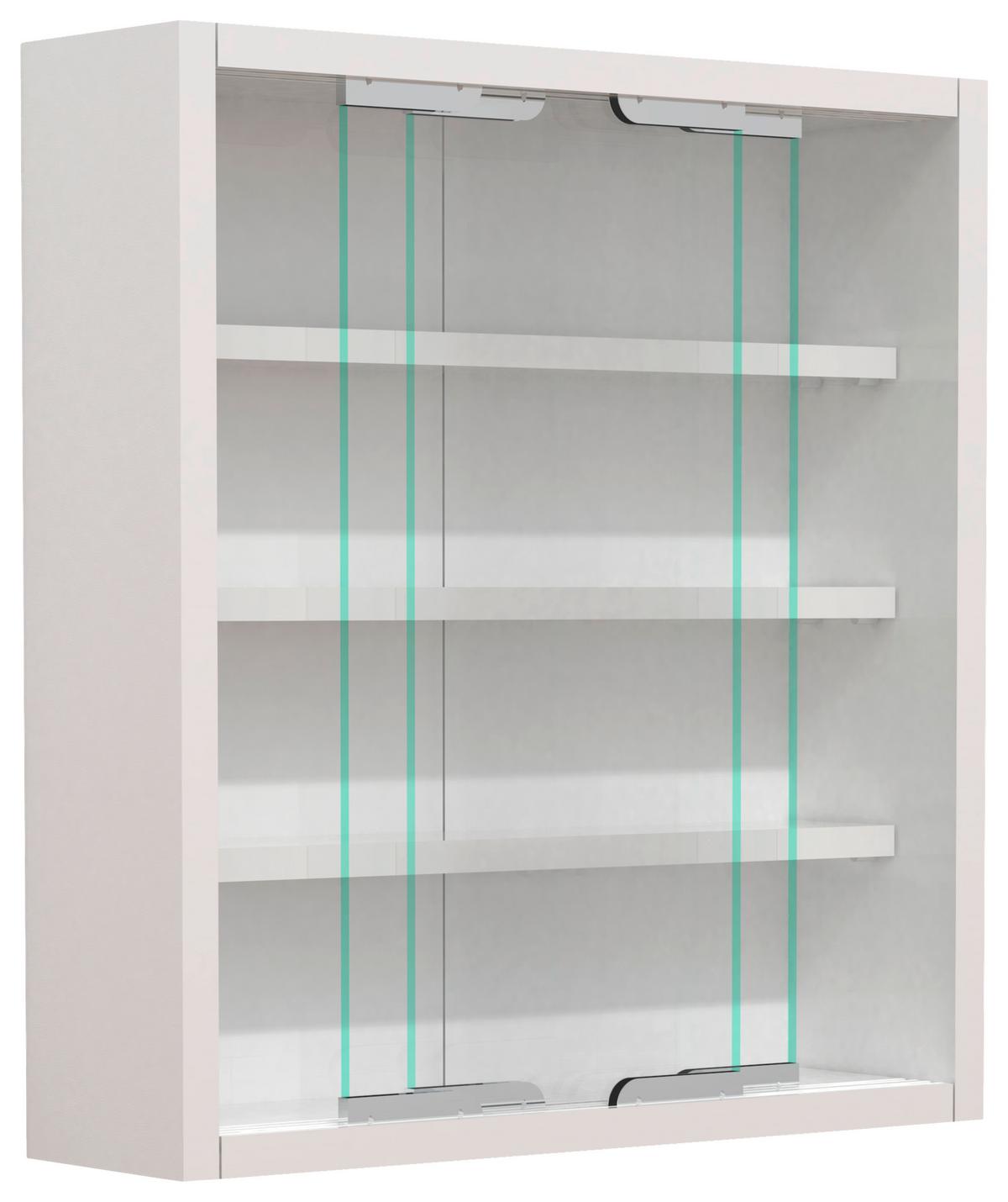 Hängevitrine Agisa S B: 37 Cm Weiß - Weiß, MODERN, Glas/Holzwerkstoff (37/40/10cm) - MID.YOU