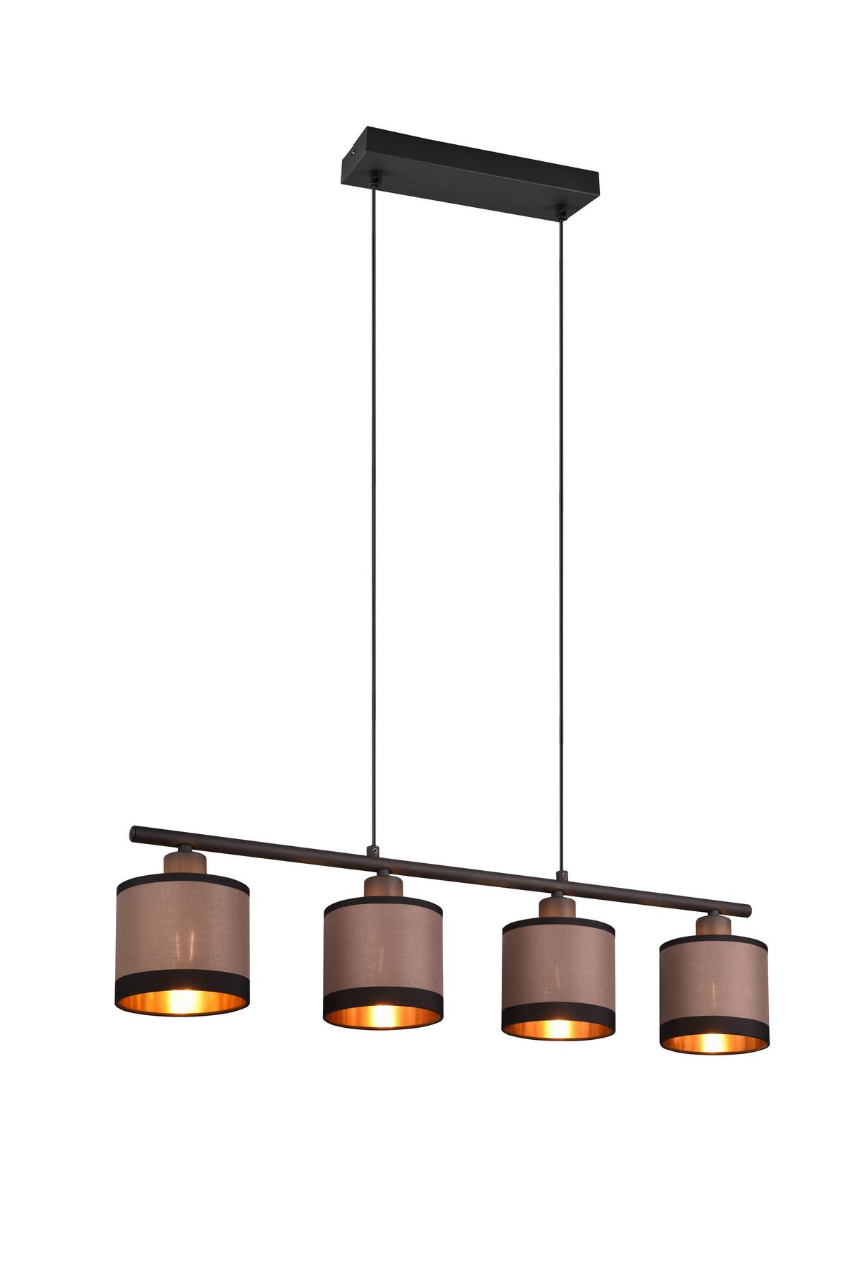Pendelleuchte R31554041 Davos - Taupe/Goldfarben, Design, Textil/Metall (75/12/150cm)
