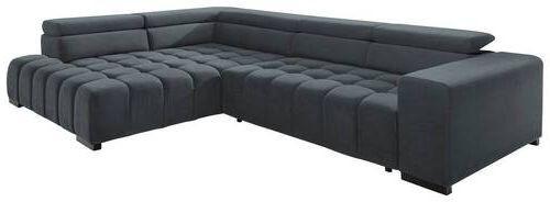Eckschlafsofa Elias Neu Dunkelgrau S: 201 cm - Dunkelgrau/Schwarz, Design, Textil (201/307cm) - Livetastic