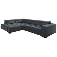 Eckschlafsofa Elias Neu Dunkelgrau S: 201 Cm - Dunkelgrau/Schwarz, Design, Textil (201/307cm) - Livetastic