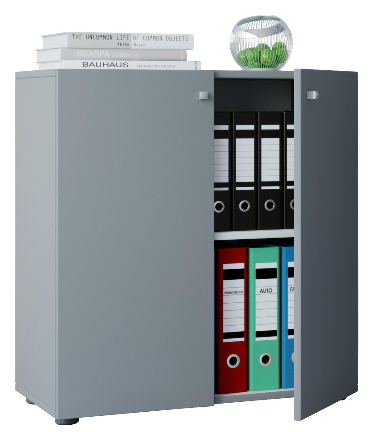 Aktenschrank Vandol Mini Grau Dekor B: 70 cm - Grau, Basics, Holzwerkstoff (70/74/39cm) - MID.YOU