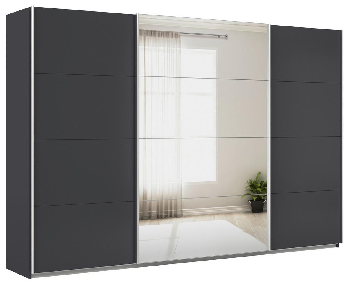 Schwebetürenschrank Feldkirch 315 Normalhöhe - Anthrazit/Silberfarben, MODERN, Holzwerkstoff (315/210/62cm)