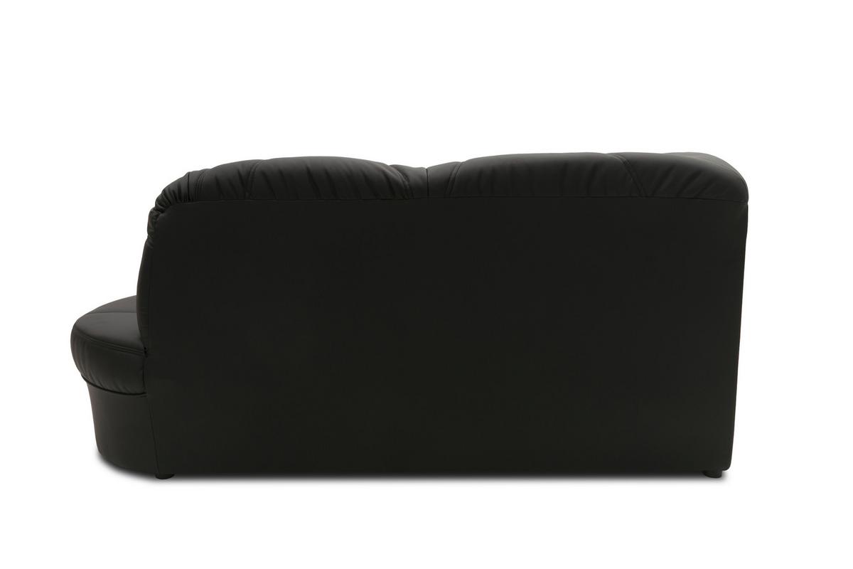 Ecksofa Papenburg Schwarz Lederlook - Schwarz, KONVENTIONELL, Textil (243/180cm) - MID.YOU