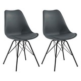 Stuhl-Set Ursel 2-er Set Schwarz - Schwarz/Grau, MODERN, Kunststoff/Metall (48/86/56cm) - MID.YOU
