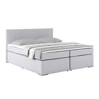 Manželská posteľ NERO 180x200 cm, svetlosivá - svetlosivá/chrómová, Konventionell, kov/textil (180/200cm)