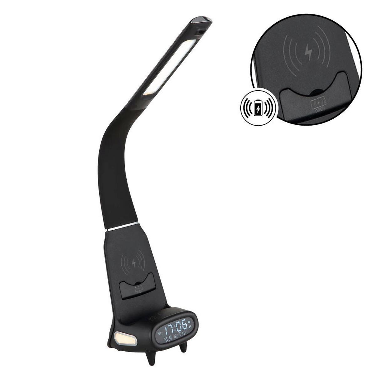 Led-tischleuchte Touchdimmer - Chromfarben/Schwarz, Design, Kunststoff (25/10/50cm) - Globo