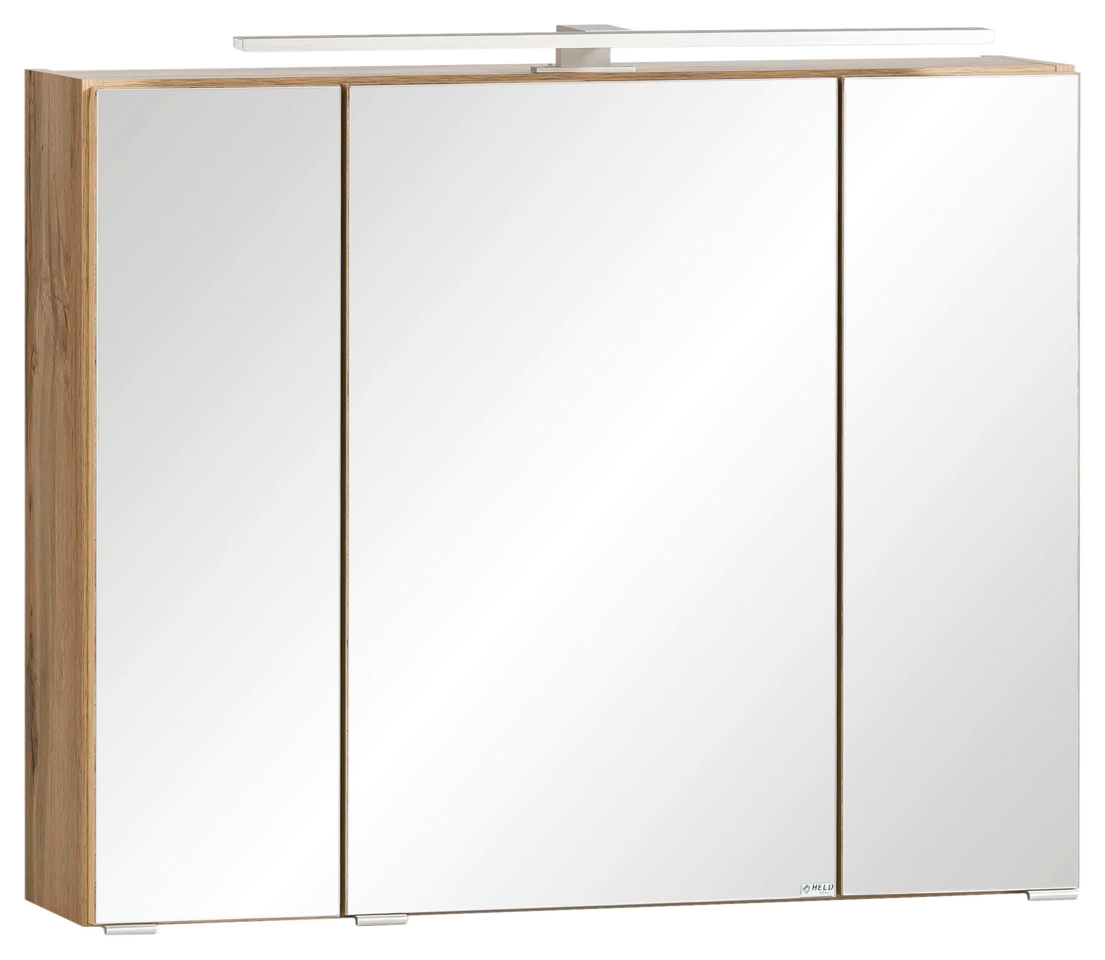 Spiegelschrank Varese B: 80 cm Wotaneiche Dekor - MODERN, Glas/Holzwerkstoff (80/64/20cm) - Held