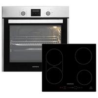 Einbauherd-set B: 59,5 Cm Induktion/ Autark - Edelstahlfarben/Schwarz, Trend, Glas/Metall (59,5/59,5/56,5cm) - Respekta