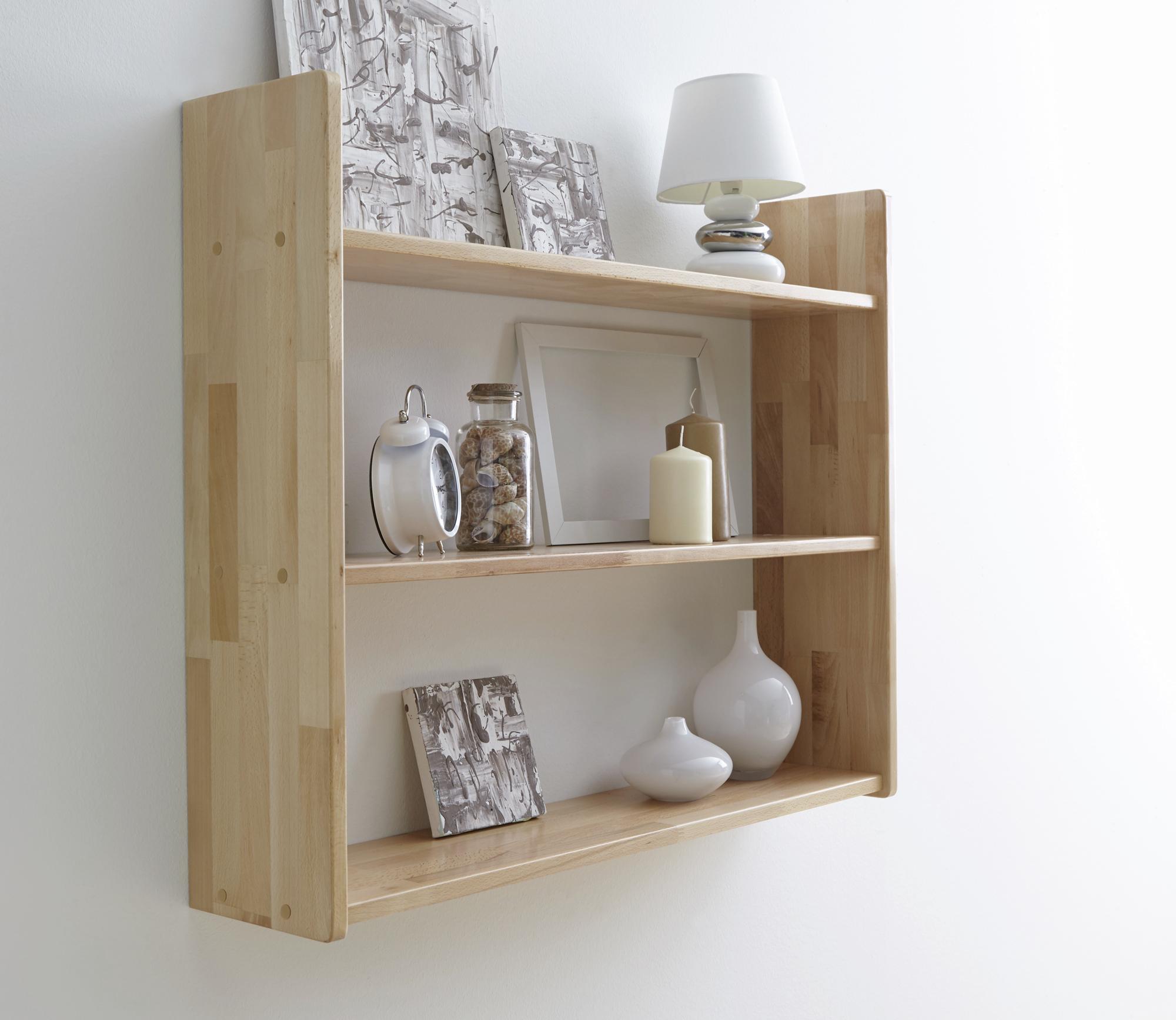 Hängeregal Simone B: 90 cm Buche Massiv 2 Fächer - Buchefarben, Basics, Holz (90/74/20cm) - MID.YOU