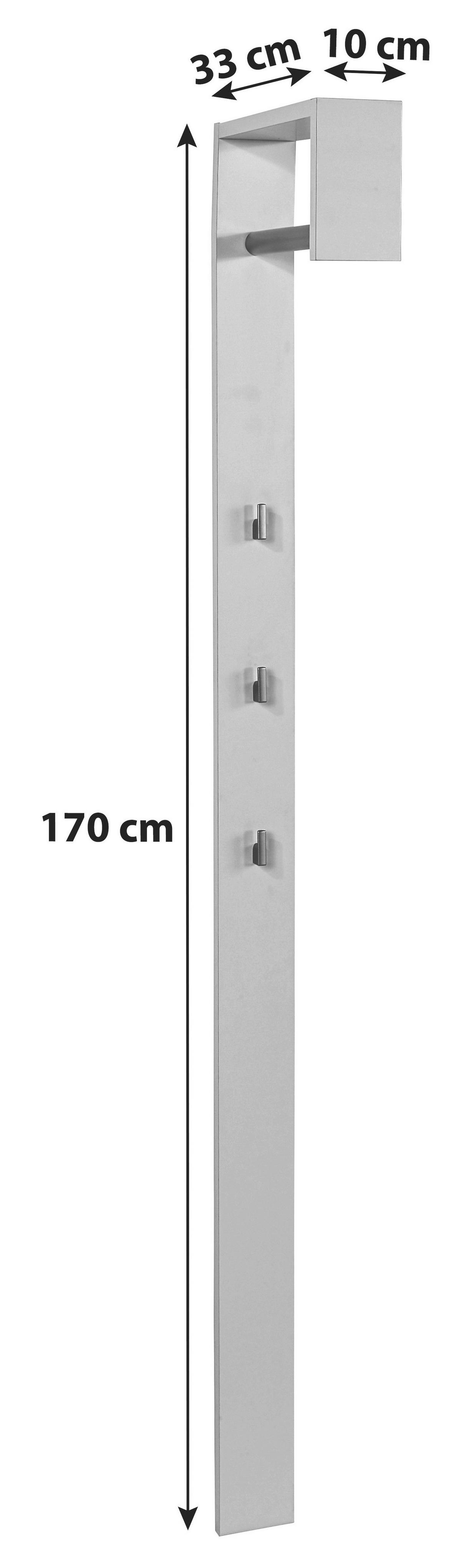 Garderobenpaneel Eiche Dekor Kleiderstange 3 Haken B: 10 Cm - Eichefarben, MODERN, Holz (10/170/33cm)