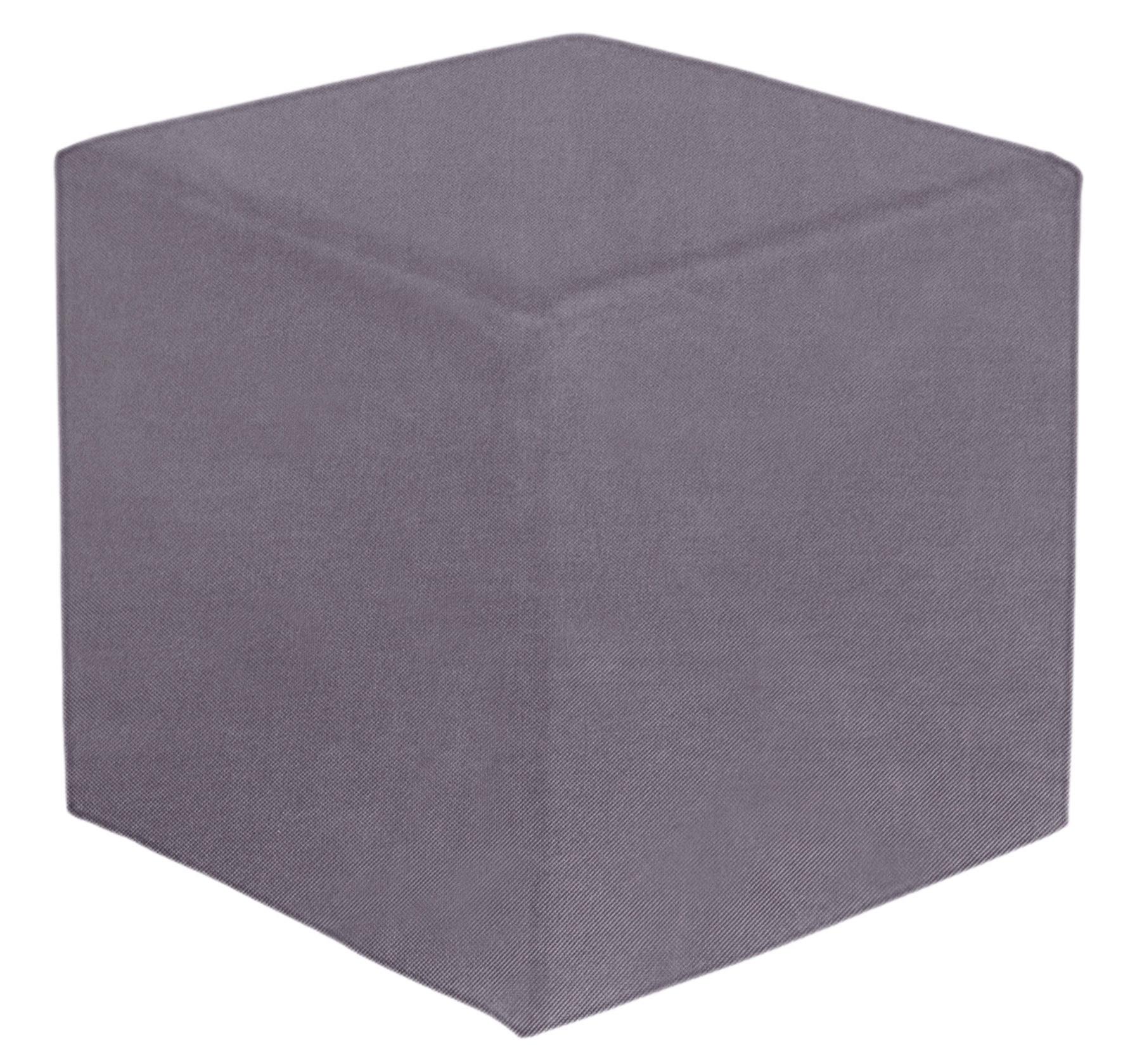 Hocker Betty Lederlook Grau H: 45 cm Würfelförmig - Dunkelgrau, Basics, Textil (45/45/45cm) - Ondega