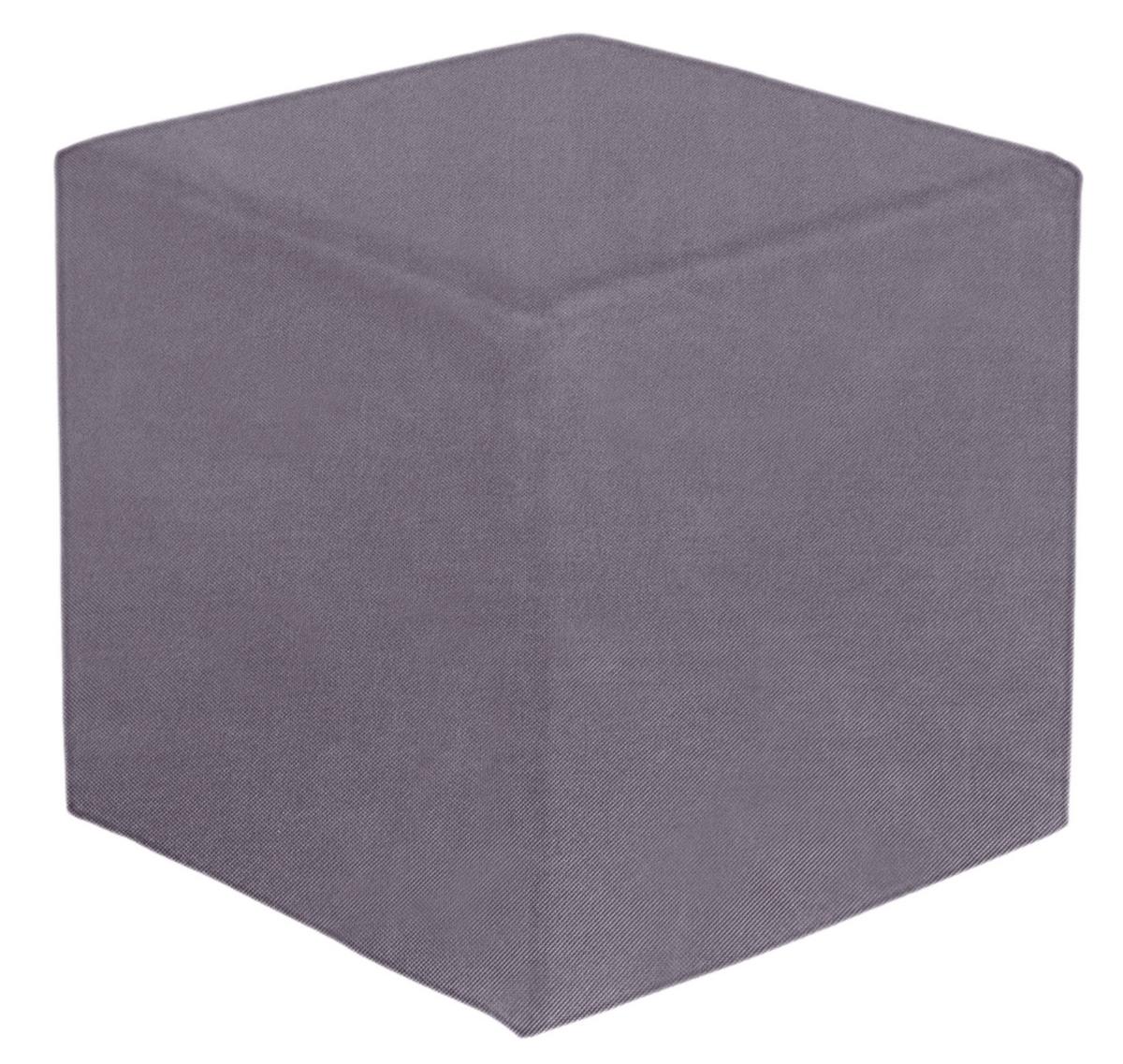 Hocker Betty Lederlook Grau H: 45 Cm Würfelförmig - Dunkelgrau, Basics, Textil (45/45/45cm) - Ondega