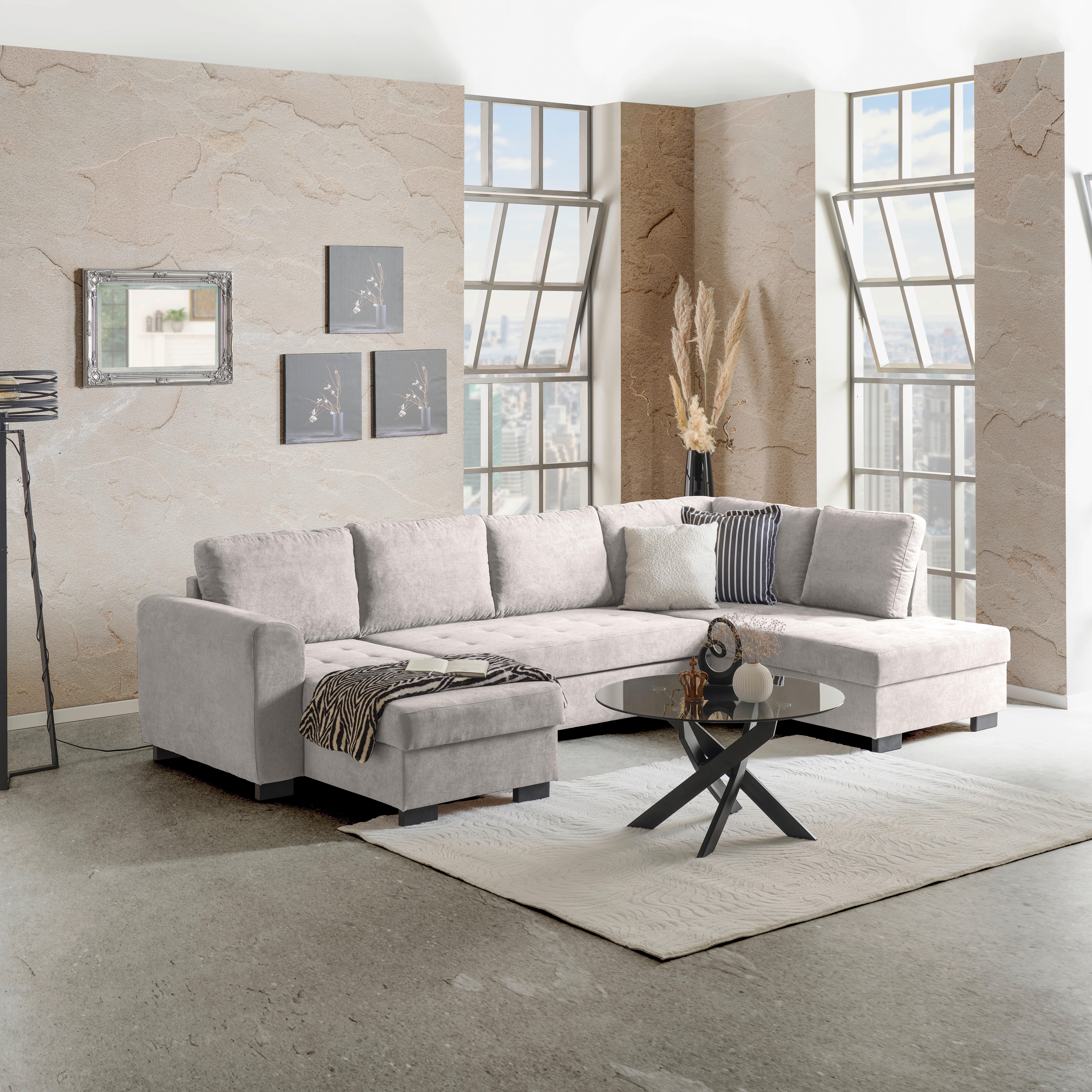SEDACÍ SOUPRAVA MALTE -BASED- - šedá/černá, Moderní, textil/plast (155/305/178cm) - Based