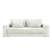 Megasofa Mega Chenille creme, B: 255cm - Creme/Schwarz, Trend, Textil (255/94/126cm) - Luca Bessoni