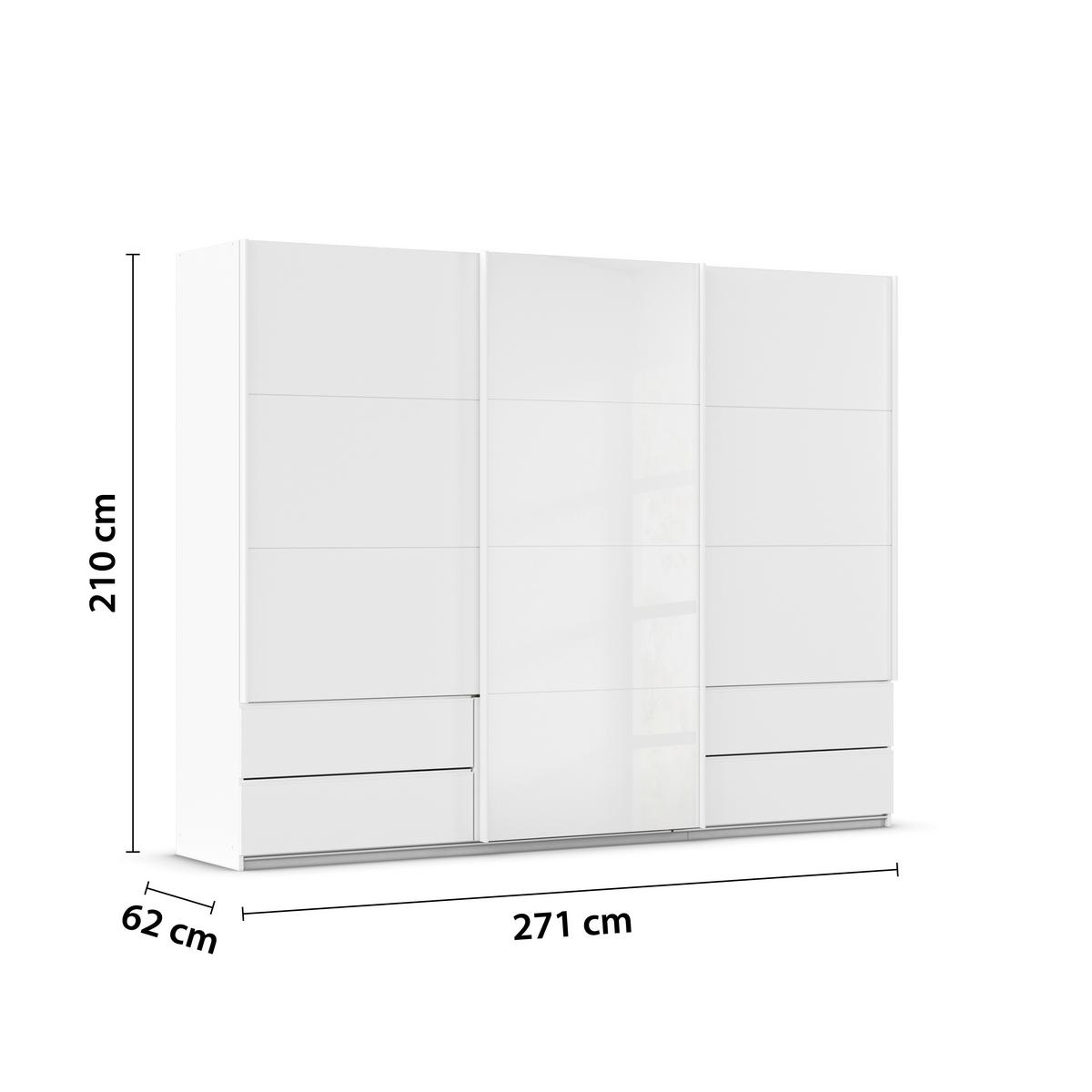 Schwebetürenschrank Karpo - Weiß, KONVENTIONELL, Holzwerkstoff (271/210/62cm)