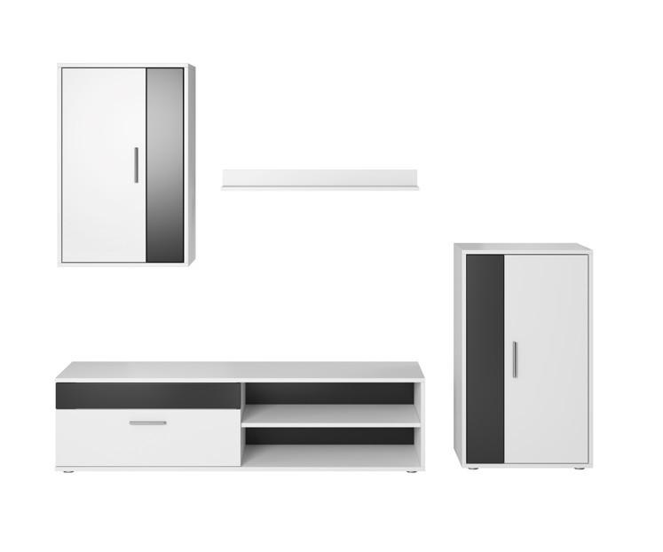 Wohnwand mit viel Stauraum