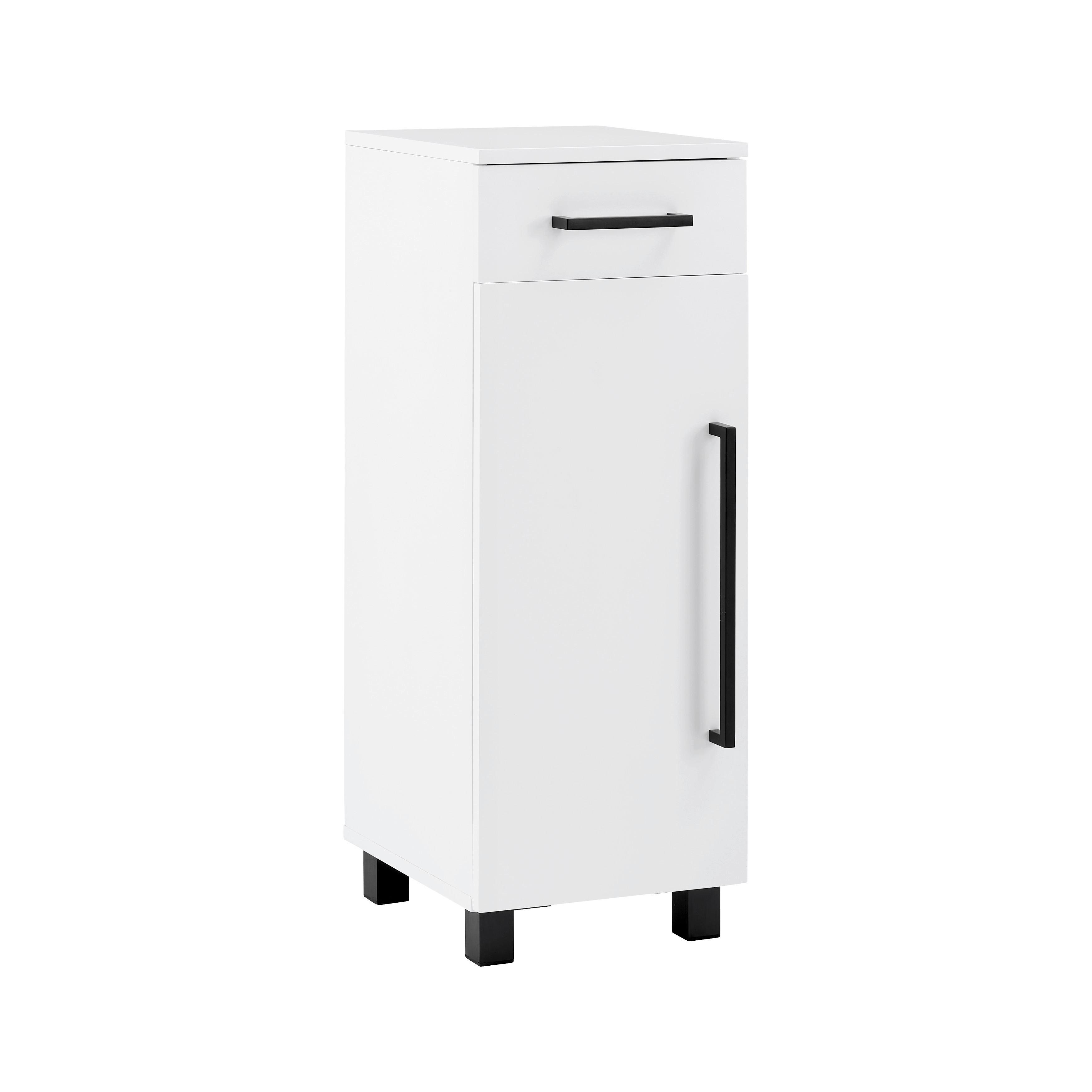 Spodná skrinka MARIANNE biela - čierna/biela, Modern, kov/kompozitné drevo (30/84/35cm) - Bessagi Home