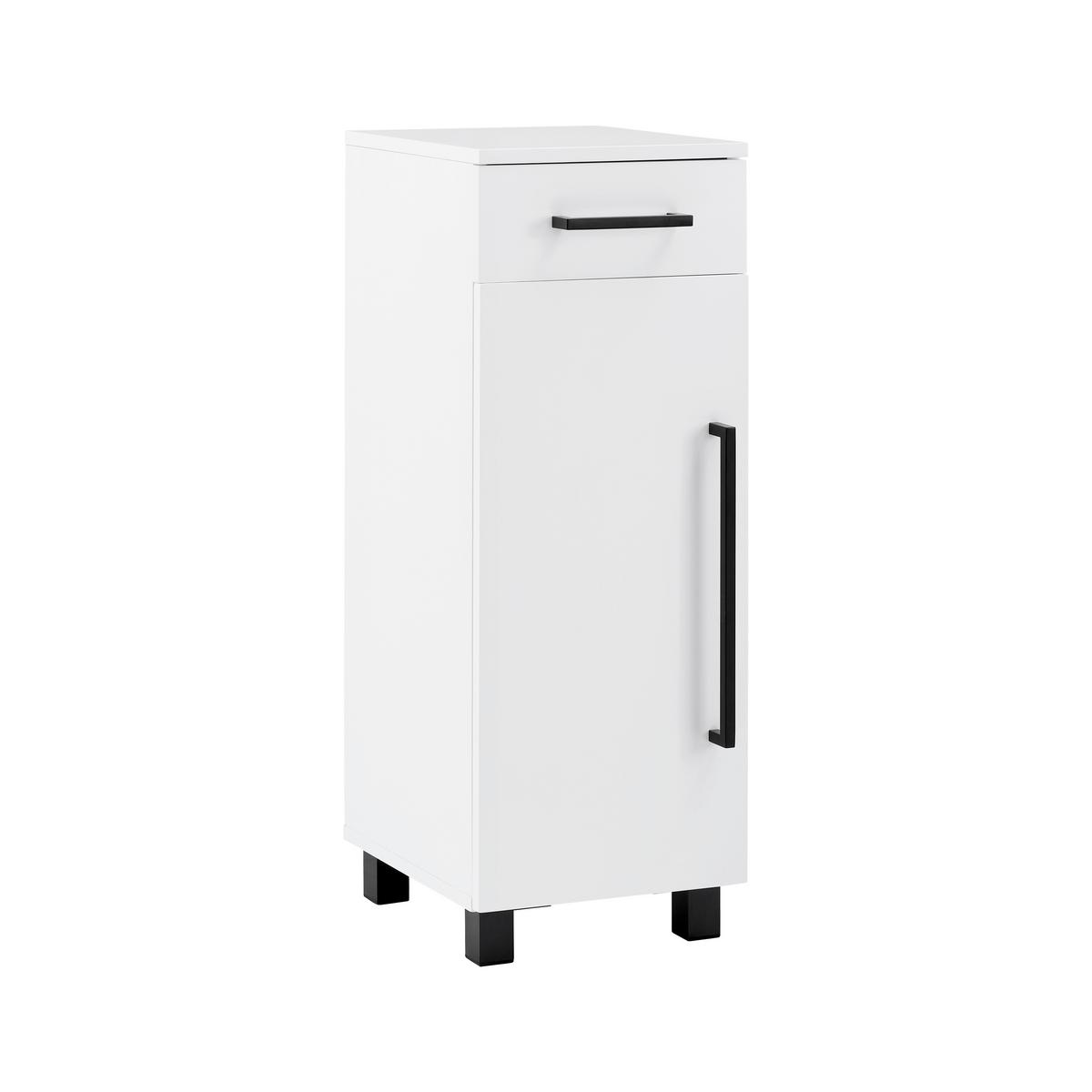 Spodní skříňka MARIANNE bílá - bílá/černá, Moderní, kov/kompozitní dřevo (30/84/35cm) - Bessagi Home