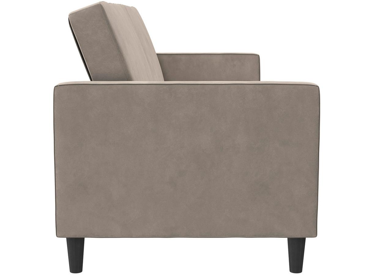 Schlafsofa Palermo Taupe, mit Schlaffunktion - Taupe/Schwarz, Basics, Textil (207/86/86cm) - Livetastic