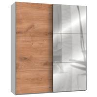 Schwebetürenschrank B: 200 Cm Level 36a Weiß/eiche Dekor - Eichefarben/Weiß, MODERN, Holzwerkstoff (200/236/65cm) - MID.YOU