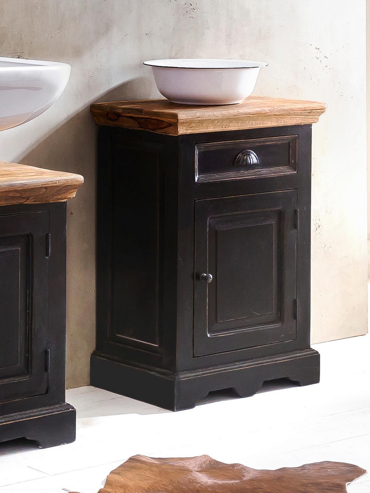 KOMMODE Honig/Schwarz B: 50cm - Schwarz/Honig, Design, Holz/Holzwerkstoff (50/72/35cm) - MID.YOU