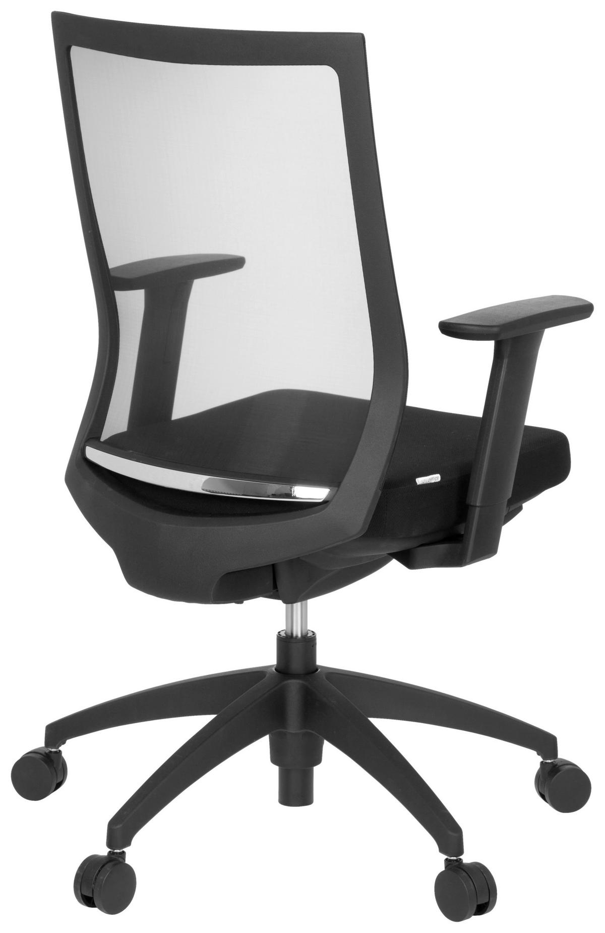 Drehstuhl Aspen Schwarz - Chromfarben/Schwarz, MODERN, Kunststoff/Textil (63/106/55cm) - MID.YOU
