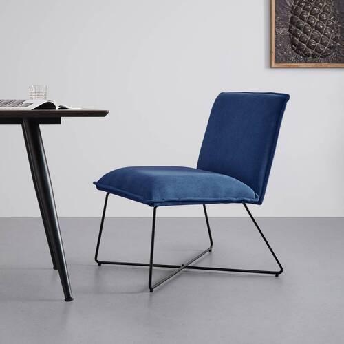 Kreslo FILIP modrá - modrá, Modern, kov/drevo (63/82/69cm) - Bessagi Home