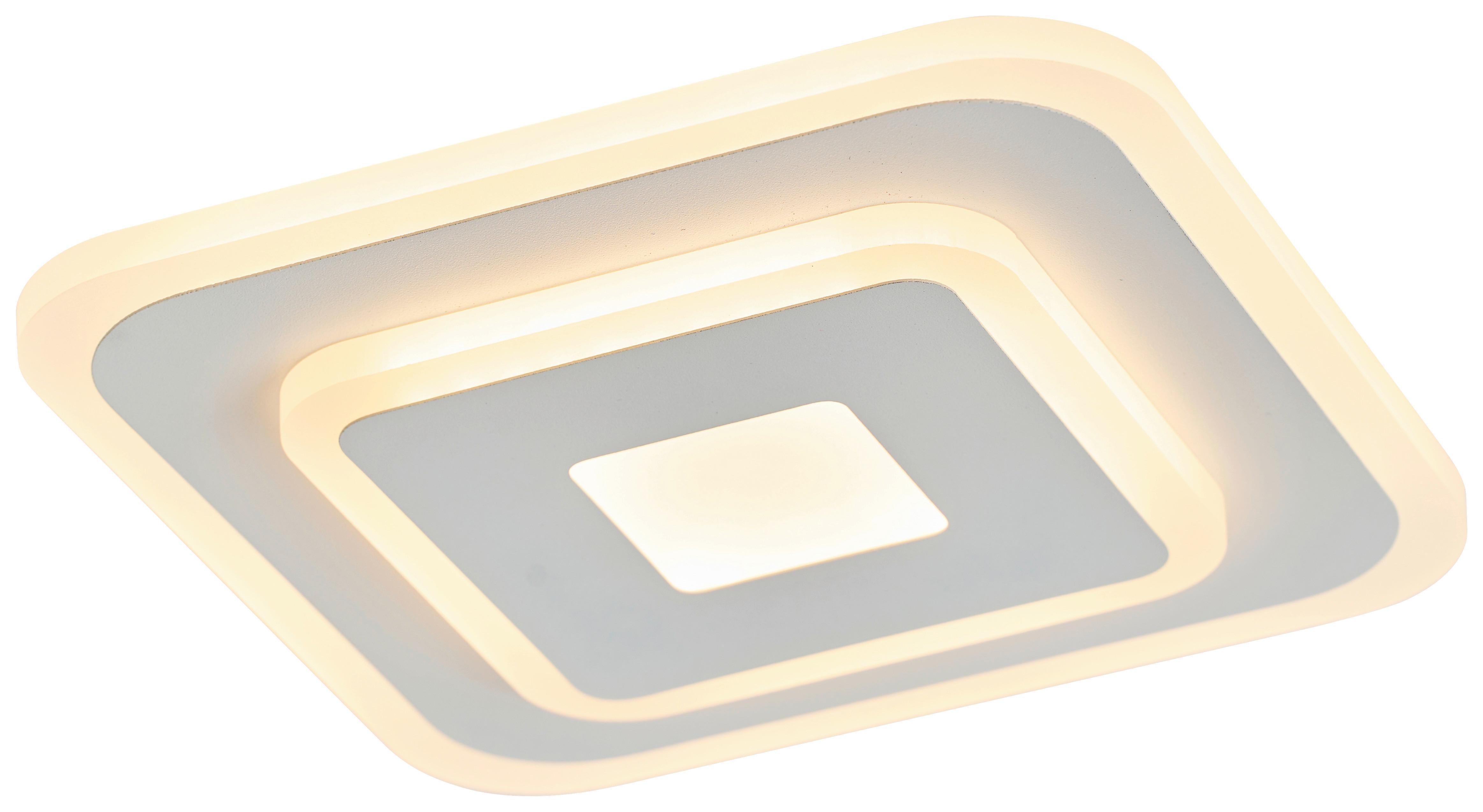 STROPNÉ LED SVIETIDLO BIZULO - biela/opálová, Modern, kov/plast (20/20/4,6cm) - Mömax