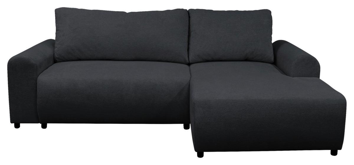 Ecksofa Velo Schwarz S: 250x160 cm - Schwarz, Design, Textil (250/160cm) - MID.YOU