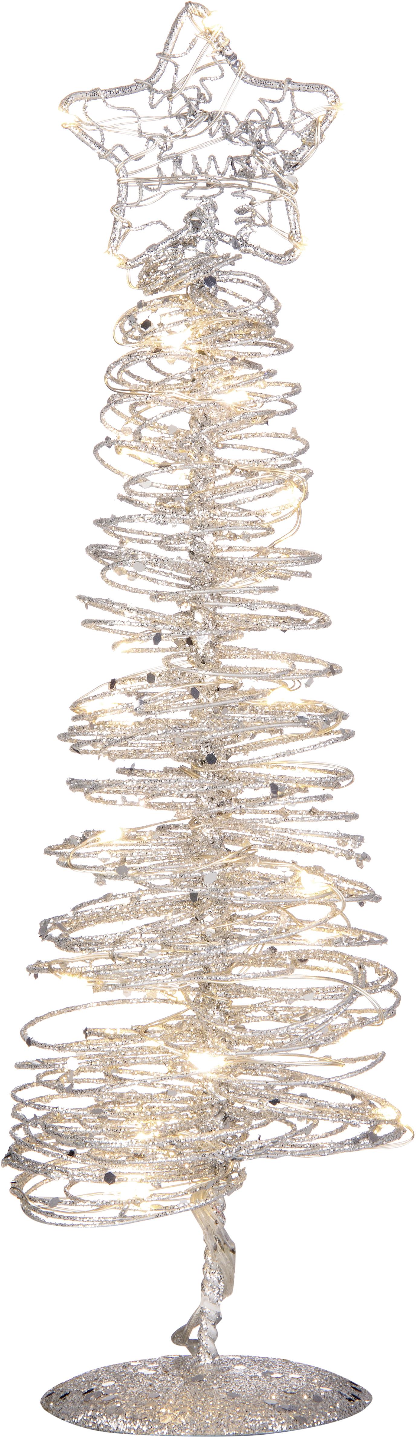 LED-Dekoleuchte Noelle Weihnachtsbaum Warmweiß - Silberfarben, ROMANTIK / LANDHAUS, Metall (8/25cm) - James Wood