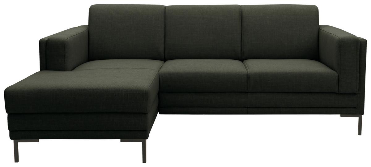Ecksofa Looks Vii - Dunkelgrün/Schwarz, Design, Textil (214/146cm) - LOOKS by W.Joop