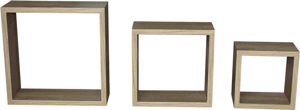 Wandregale Simple B: 30 cm Eiche Dekor 3 Fächer - MODERN (30-27-24/30-27-24/12cm)