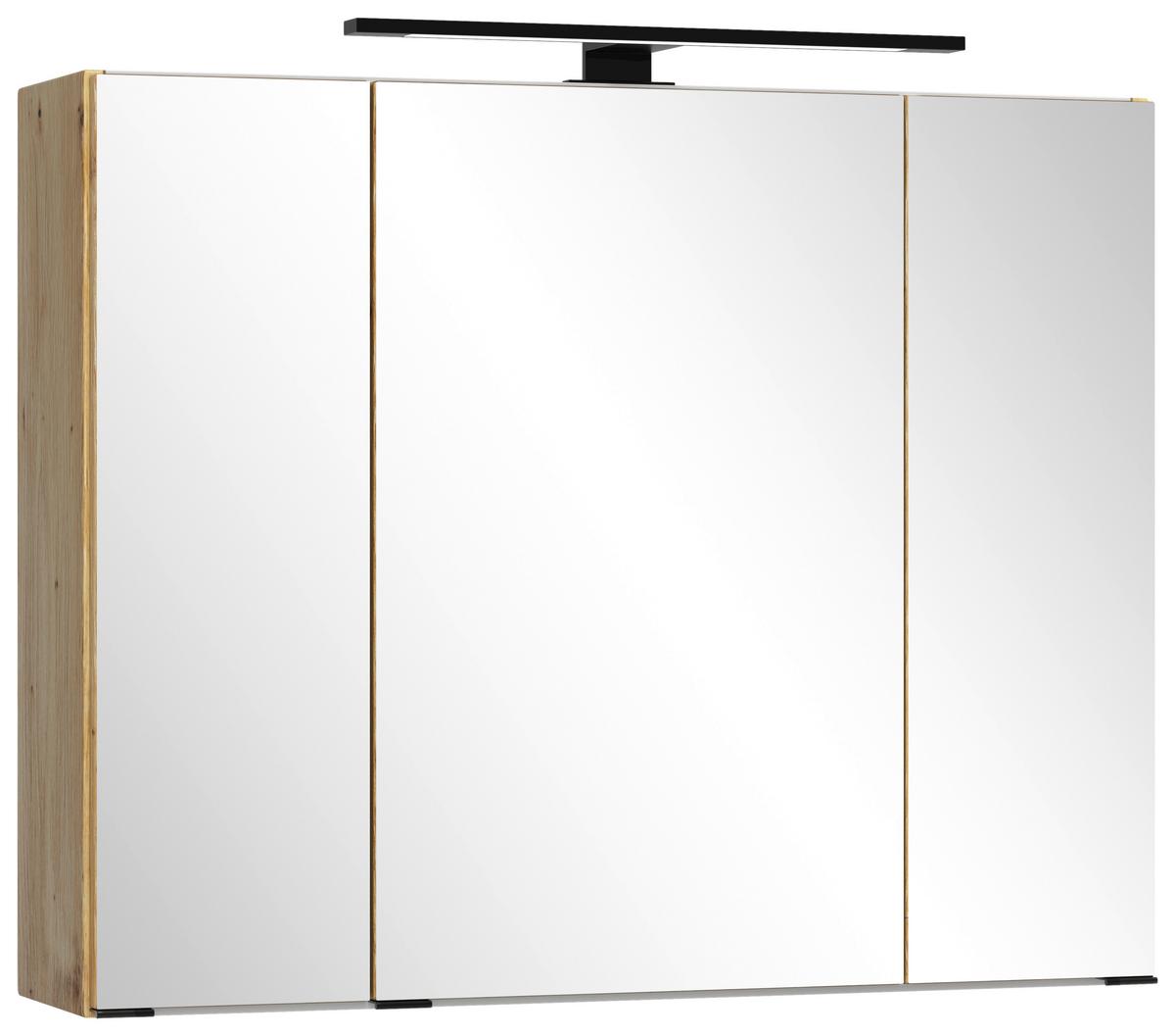 Spiegelschrank Sevilla Eiche Artisan Dekor - Eiche Artisan, MODERN, Glas/Holzwerkstoff (80/64/20cm) - Held