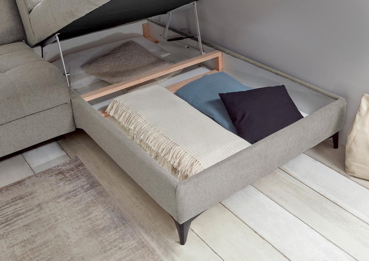 Ecksofa Rockdale Taupe S: 282x200 Cm - Taupe/Schwarz, KONVENTIONELL, Textil (282/200cm) - MID.YOU