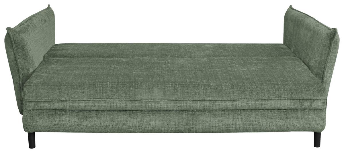 Schlafsofa Kairo Grün, Lf: Ca. 190x150cm - Schwarz/Grün, ROMANTIK / LANDHAUS, Holz/Kunststoff (230/90/115cm) - James Wood