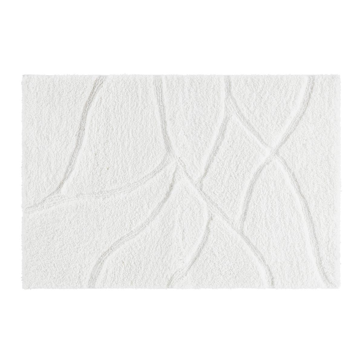 Kúpeľňová predložka Leave, 60/90cm, sivobiela - prírodná farba, Modern, textil (60/90cm) - Modern Living