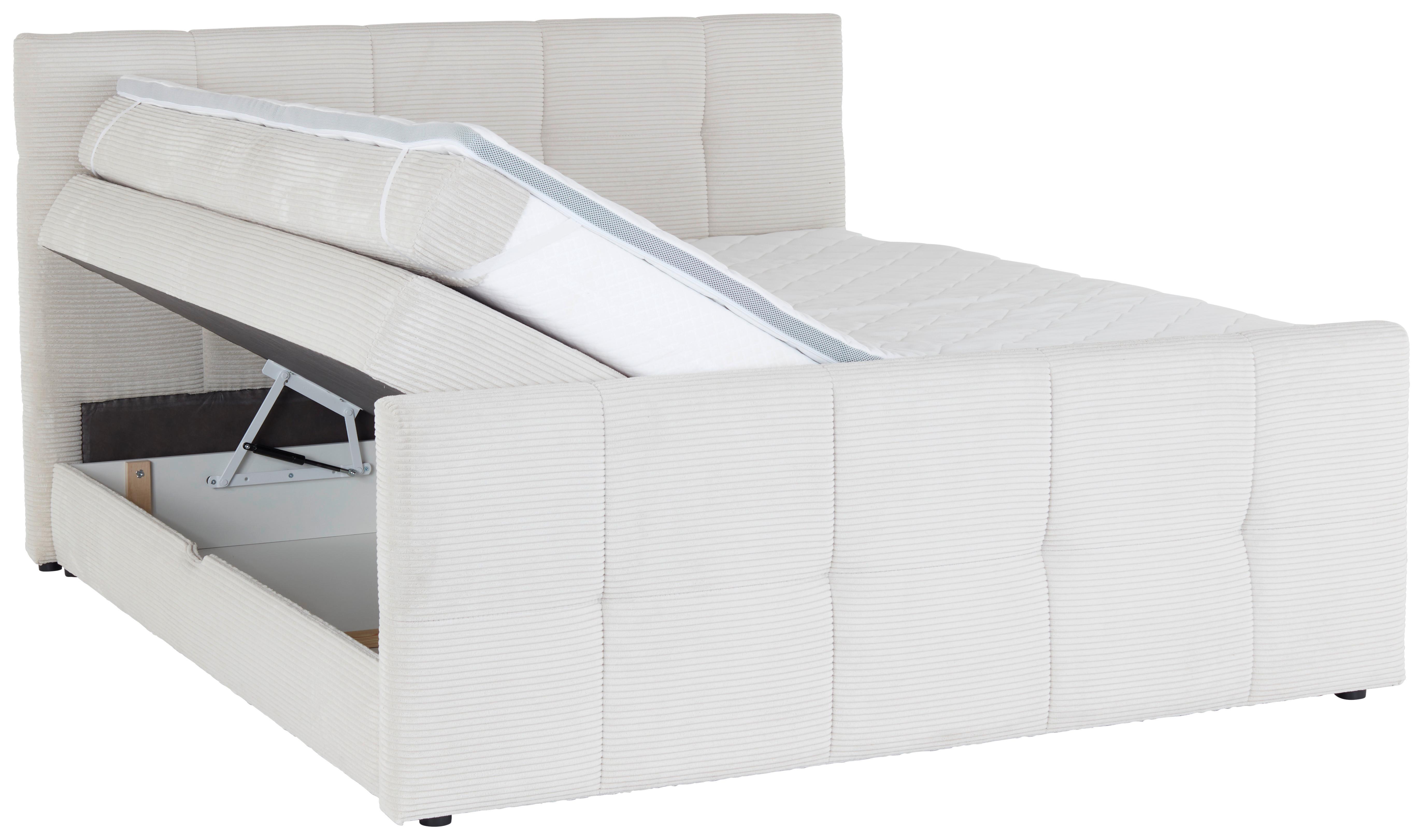Boxspringbett Mit Topper Mit Bettkasten 180x200 Cm Medino - Beige, KONVENTIONELL, Holz/Holzwerkstoff (180/200cm) - Luca Bessoni