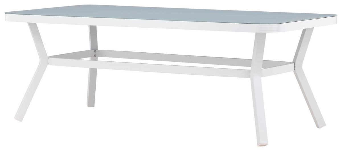 Gartentisch Virya - Weiß, KONVENTIONELL, Stein/Metall (200/100/74cm) - Gardenson