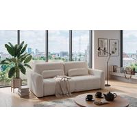 Schlafsofa Bubble 2 Perlmutt, B: 240cm - Perlmutt/Schwarz, MODERN, Textil (240/89/122cm) - MID.YOU